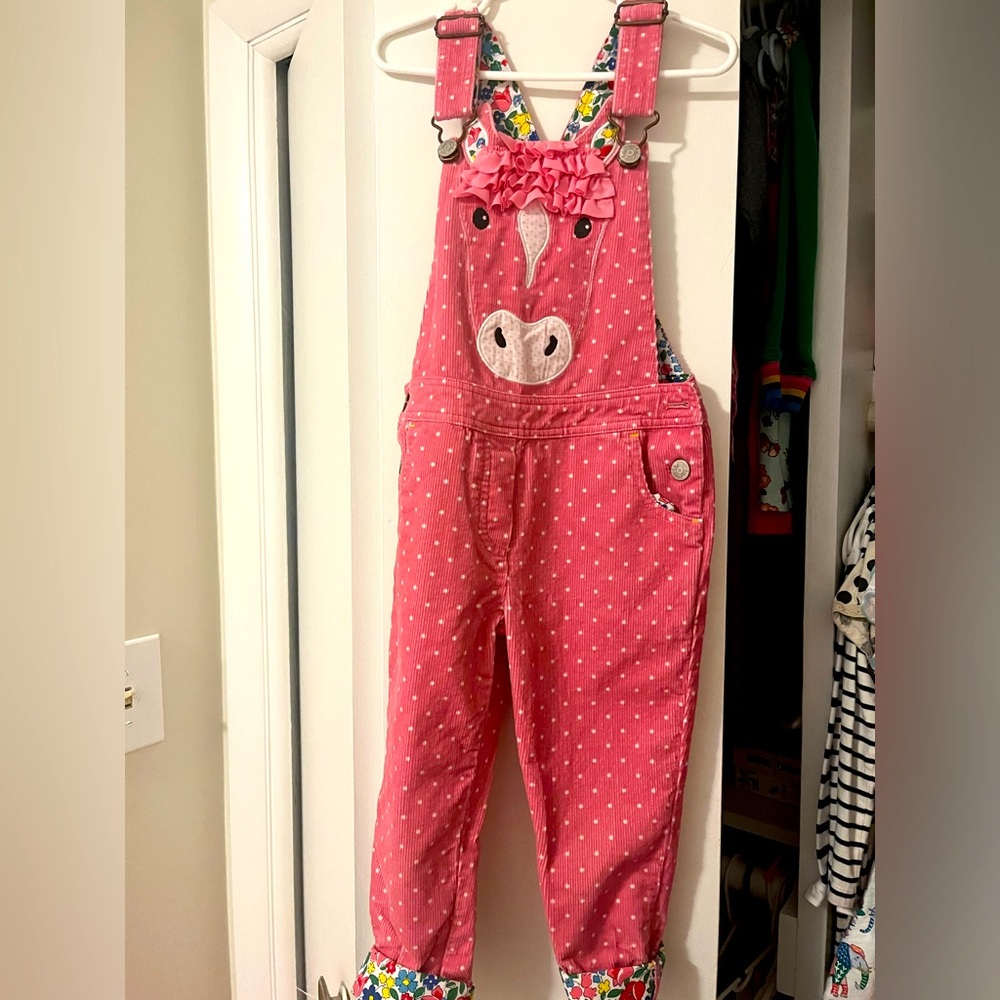 EUC Mini Boden Corduroy Horse Overalls 3-4 Y
